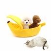 Winter Cat Banana Bed Dog House Warm Boat Pet Sleep Nest Cotton Cushion Coral Fleece Dog Pad Cat Mat (M)