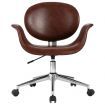 Swivel Dining Chair Brown Faux Leather