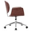 Swivel Dining Chair Brown Faux Leather