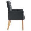 Dining Chair with Armrests Grey Fabric