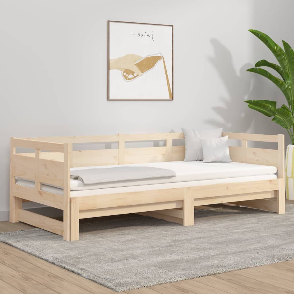 Pull-out Day Bed Solid Wood Pine 2x(92x187) cm