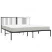 Metal Bed Frame with Headboard Black 183x203 cm King