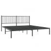 Metal Bed Frame with Headboard Black 183x203 cm King