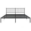 Metal Bed Frame with Headboard Black 183x203 cm King