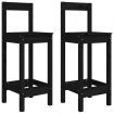 Bar Chairs 2 pcs Black 40x41.5x112 cm Solid Wood Pine