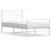 Metal Bed Frame with Headboard and Footboard White 92x187 cm Single