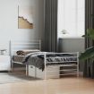 Metal Bed Frame with Headboard and Footboard White 92x187 cm Single