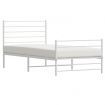 Metal Bed Frame with Headboard and Footboard White 92x187 cm Single