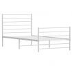 Metal Bed Frame with Headboard and Footboard White 92x187 cm Single