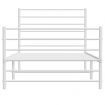 Metal Bed Frame with Headboard and Footboard White 92x187 cm Single