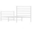 Metal Bed Frame with Headboard and Footboard White 92x187 cm Single