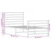 Metal Bed Frame with Headboard and Footboard White 92x187 cm Single