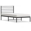 Metal Bed Frame with Headboard Black 92x187 cm Single