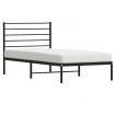 Metal Bed Frame with Headboard Black 92x187 cm Single