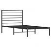 Metal Bed Frame with Headboard Black 92x187 cm Single