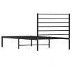 Metal Bed Frame with Headboard Black 92x187 cm Single