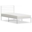 Metal Bed Frame with Headboard White 92x187 cm Single