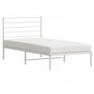 Metal Bed Frame with Headboard White 92x187 cm Single