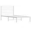 Metal Bed Frame with Headboard White 92x187 cm Single