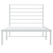 Metal Bed Frame with Headboard White 92x187 cm Single