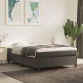 Box Spring Bed Frame Dark Grey 137x190 cm Double Velvet