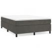 Box Spring Bed Frame Dark Grey 137x190 cm Double Velvet