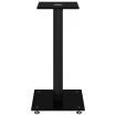 Speaker Stands 2 pcs Black Tempered Glass 1 Pillar Design