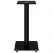 Speaker Stands 2 pcs Black Tempered Glass 1 Pillar Design