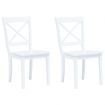 Dining Chairs 2 pcs White Solid Rubber Wood