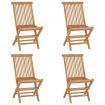 Folding Garden Chairs 4 pcs Solid Wood Teak