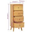 Chest of Drawers 40x30x100 cm Solid Wood Teak