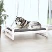 Dog Bed White 105.5x75.5x28 cm Solid Pine Wood