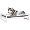 Dog Bed White 105.5x75.5x28 cm Solid Pine Wood