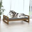 Dog Bed Honey Brown 105.5x75.5x28 cm Solid Pine Wood