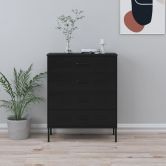 Chest of Drawers Black 80x35x101.5 cm Steel