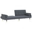 Sofa Bed with Cushions Dark Grey Velvet