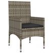 4 Piece Garden Lounge Set with Cushions Grey Poly Rattan