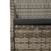 4 Piece Garden Lounge Set with Cushions Grey Poly Rattan