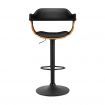 Artiss 2x Bar Stools Gas Lift Leather w/Armrest All Black