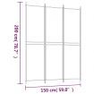 3-Panel Room Divider Anthracite 150x200 cm Fabric