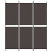 3-Panel Room Divider Brown 150x180 cm Fabric