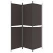 3-Panel Room Divider Brown 150x180 cm Fabric