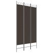 3-Panel Room Divider Brown 120x220 cm Fabric