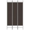 3-Panel Room Divider Brown 120x220 cm Fabric