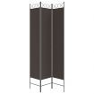 3-Panel Room Divider Brown 120x220 cm Fabric