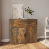 Sideboard Smoked Oak 80x33x70 cm Engineered Wood