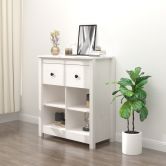 Sideboard White 70x35x80 cm Solid Wood Pine
