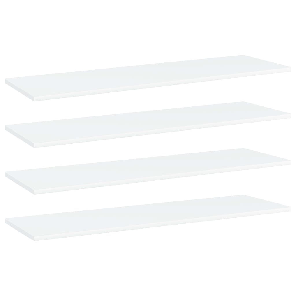 Bookshelf Boards 4 pcs White 100x30x1.5 cm Engineered Wood