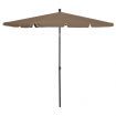 Garden Parasol with Pole 210x140 cm Taupe