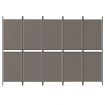 5-Panel Room Divider Anthracite 250x200 cm Fabric